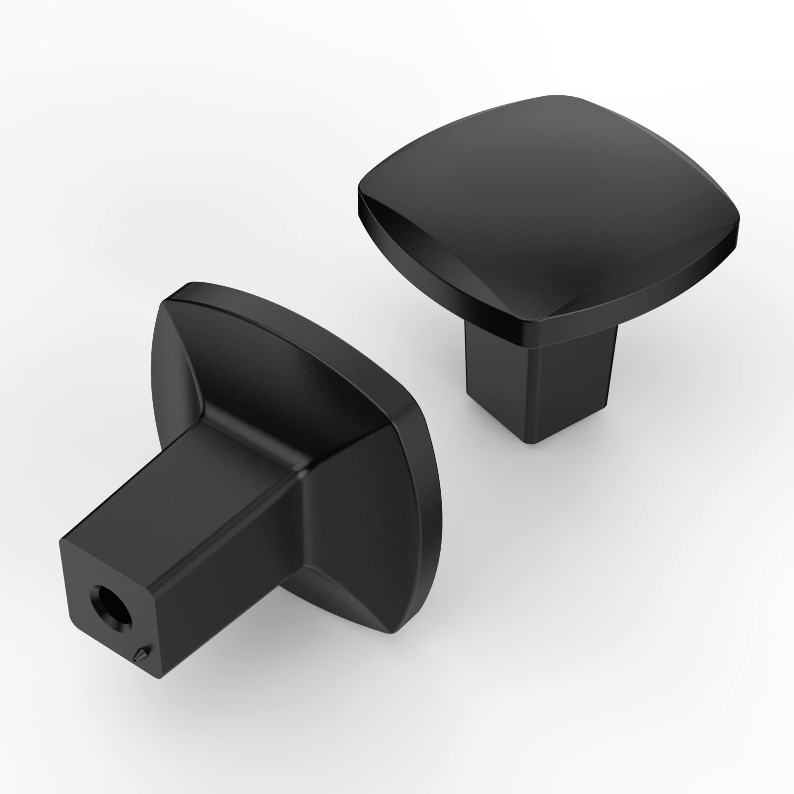 Asidrama 10 Pack Matte Black Kitchen Cabinet Knobs Square Dresser Knobs Drawer Knobs Cabinet Hardware Zinc Knobs for Dresser Drawers
