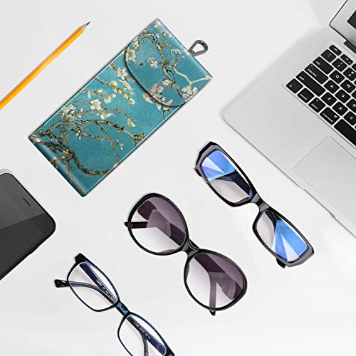 Image of FINTIE Double Glasses Case with Carabiner Hook, Portable Vegan Leather Eyeglass Case Anti-scratch Sunglasses Pouch