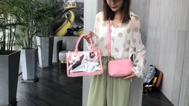 Bolso bandolera transparente 2 en 1 para mujer miniatura 7