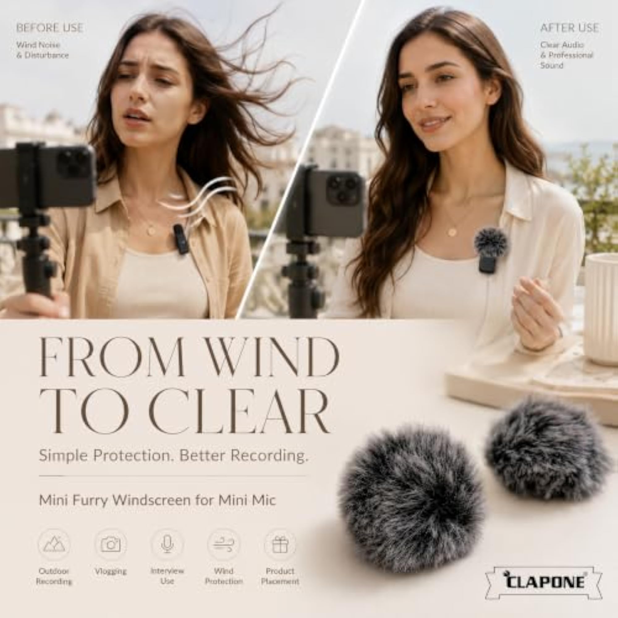 Microphone Wind Muff Windscreen for Lavalier Mics