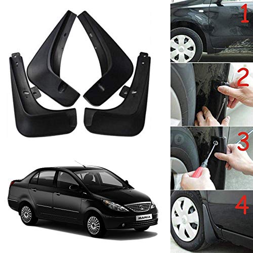 Image of Oshotto (O.E.M Fitting Cup Type) Mud Flap /Splash Guard Compatible with Tata Indigo Manza (Set of 4)
