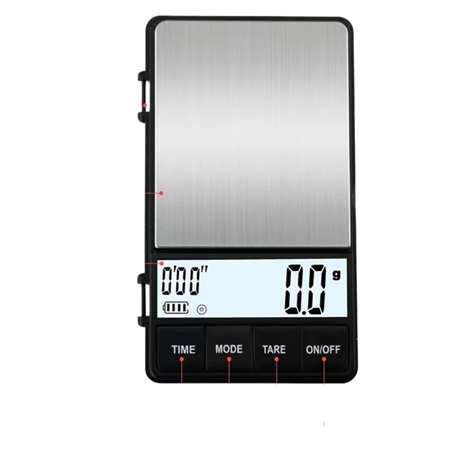 Electronic Scale, 1000X0.1g Pocket Small Coffee Scale Stainless Steel Electronic with Timer Function Portable LCD Digital Espresso,for Meal Prep, Baking and Cooking
