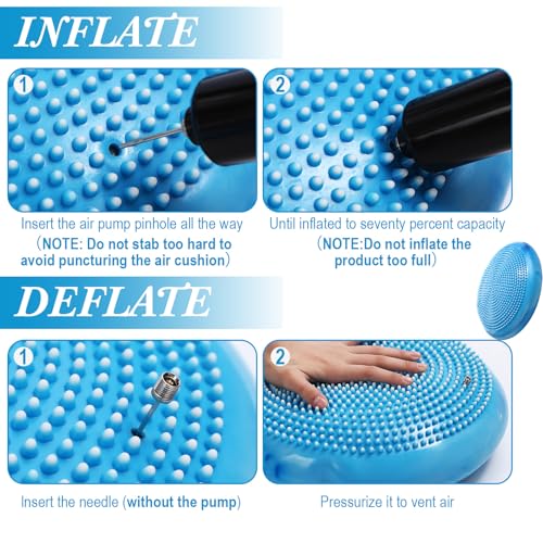 Image of Libima 4 Pcs Wiggle Seat for Kids Inflated Wobble Cushion | 13'' Sensory Flexible Seating for Classroom Elementary, Balance Disc for Student Adults Pet Training Office School Home Chair
