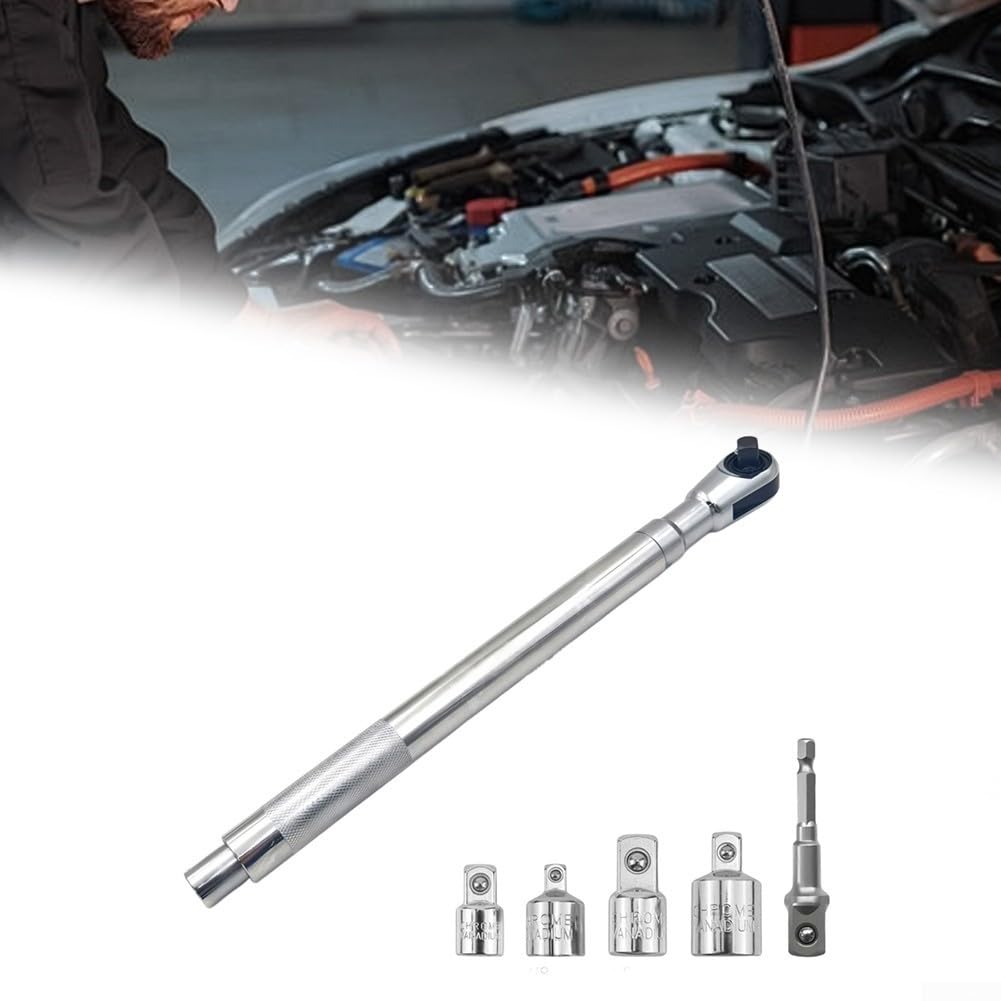 Llave automática, extensor de trinquete, herramienta de alto par, diseño delgado para espacios reducidos, cambio rápido de 38/12/14 mm, agarre antideslizante para mecánicos, bricolaje (1 unidad)