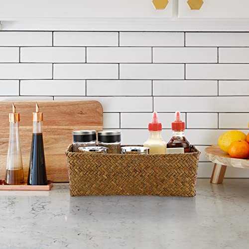 SUMTree Set of 2 Natural Seagrass Nesting Baskets, Decorative Home Storage Bins, Rattan Woven Organizing Baskets for Bathroom Laundry, Wicker Basket Multipurpose Container (Caramel, Medium) - Cosy Home Interiors SUMTree Set of 2 Natural Seagrass Nesting Baskets, Decorative Home Storage Bins, Rattan Woven Organizing Baskets for Bathroom Laundry, Wicker Basket Multipurpose Container (Caramel, Medium) - Image 7