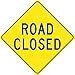 NMC TM211J Traffic Sign, Legend "ROAD CLOSED", 24" Length x 24" Height, Engineer Grade Prismatic Reflective Aluminum 0.080, Black On Yellow