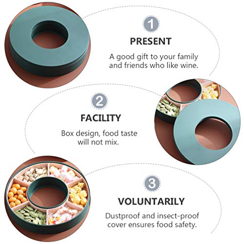 Cabilock Recipiente para servir doces verdes e nozes, tigela de frutas, petiscos, bandeja para aperi