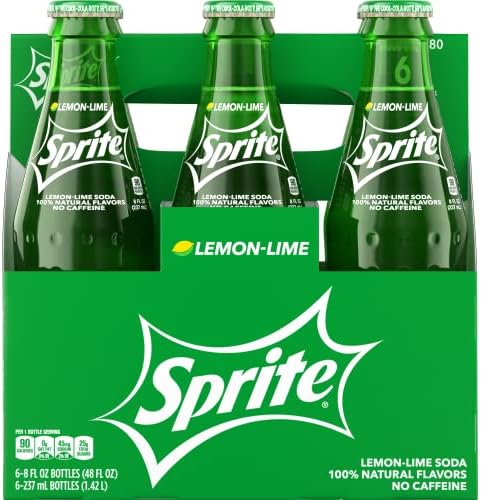 Sprite Glass Bottle, 8 fl oz, 6 Pack