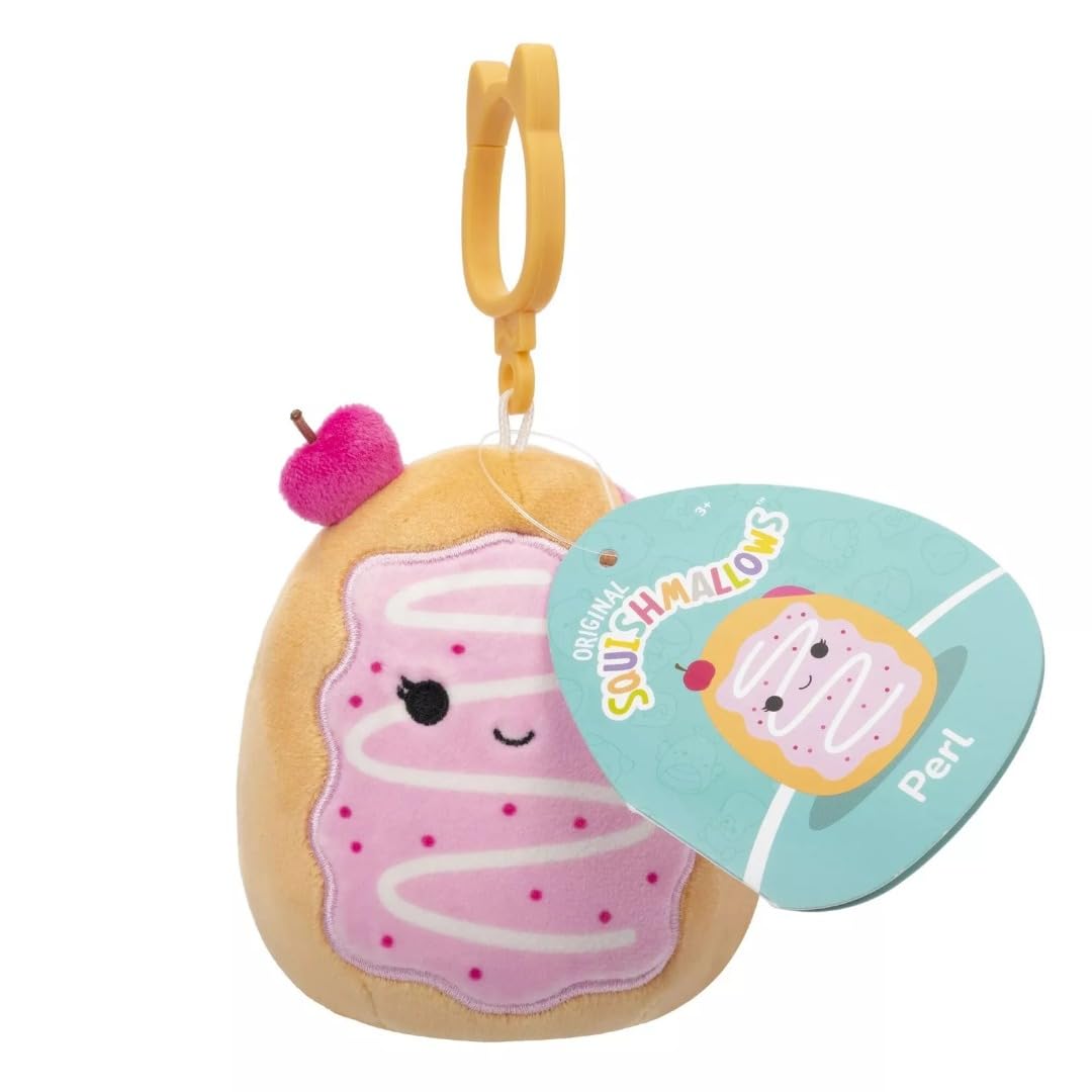 Squishmallows 3.5 Inch Clip-on Plush - Perl The Donut, Pink