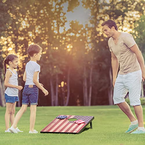 Image of Cornhole Set 4x2 and 3X2 Regulation Size Corn Holes Sets with Carrying Bags & 8 Bean Bags Cornhole Boards Bean Toss Games for Adults Family Outdoor Beach Lawn Outside Backyard Games