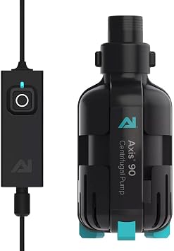AquaIllumination AI Axis 90 Smart Controllable Aquarium Return Pump 925 GPH Ultra Quiet Energy Efficient DC Pump with Wireless App Control for Freshwater & Saltwater Aquariums up to 90 Gallons