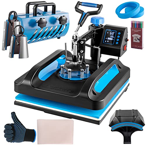 Topdeep Heat Press 15X15 Inch, 8 In 1 Heat Press Machine With 30 Oz Tumbler Press, Swing Away T Shirt Pressing Machine, Heat Press Transfer Machine Sublimation For T-Shirt Tumblers Hat Cap Mug Plate #TOP13