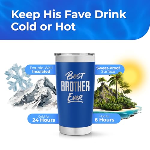 Brother's Best Ever Personalized Stainless Steel Vacuum Insulated Travel Mug - Happy Birthday Cup - Big Brother Tumbler - Image 4