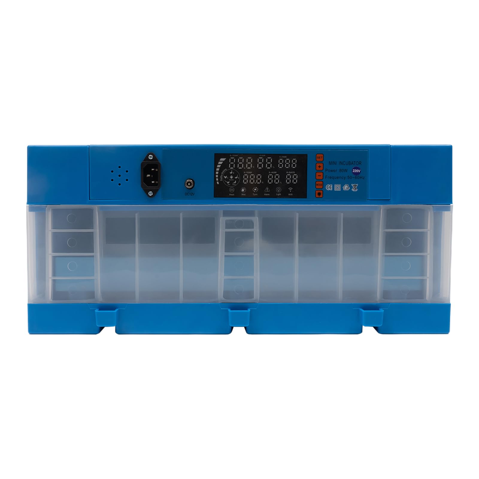 Incubadora totalmente automática, capacidad de incubadora aprox. 64 huevos, incubadora de temperatura ajustable 0-99 ℃, incubadora automática de pollos para incubar patos y huevos de golosinas