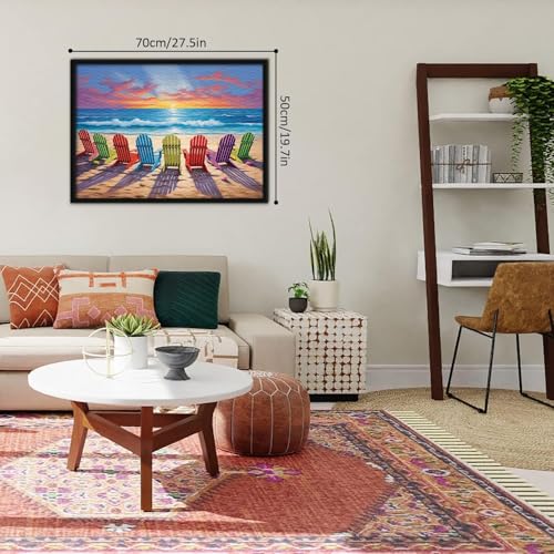 Image of iDream 1000 Pieces Jigsaw Puzzle - Artistic 3D Design, Colorful Wall Decor, Challenging Puzzle Gift for Friends & Family (Beach Sunset)