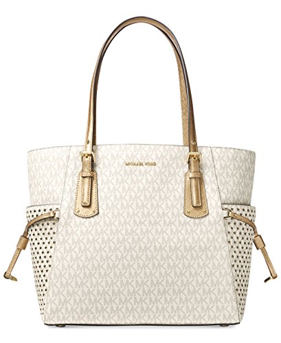 Image of MICHAEL Michael Kors Voyager East West Signature Tote (Vanilla)