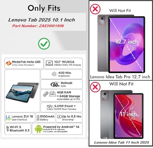 Image of Matte Screen Guard Compatible With Lenovo Tab 2025 /2026 (10.1 inch inch Tablet) Flexible Anti Glare Matte Screenguard Not a Tempered Glass Screen Protector