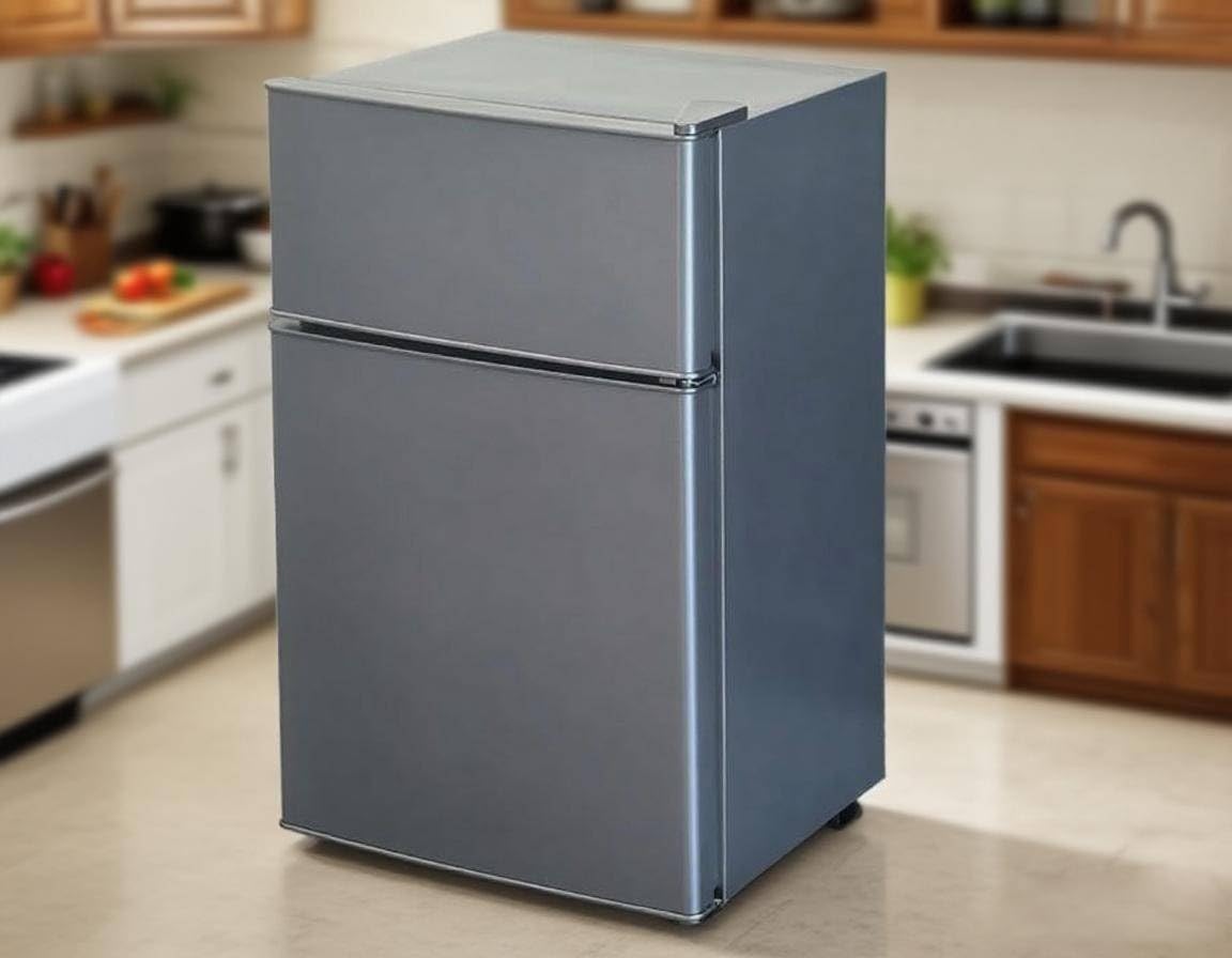 グレー 2ドア冷蔵庫 右開き Amazon | 冷蔵庫 コンパクト 右開き 温度調整可 セカンド冷蔵庫 (2ドア
