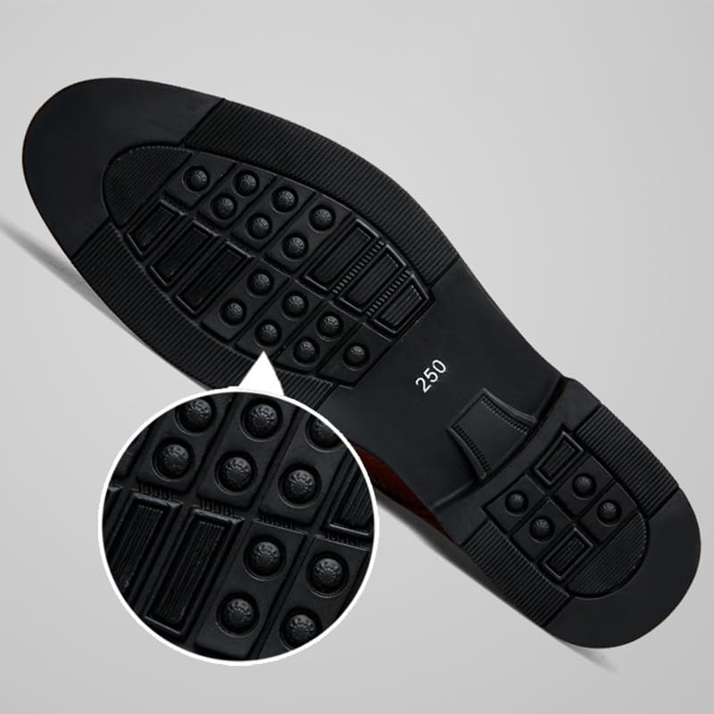 Men's Pointed Toe Breathable Dress Shoes Comfort Formal Modern Business Suit Tuxedo Shoes Formal Casual Lace Up Oxford Suit Tuxedo Patent Leather Shoes(Brown,11)4