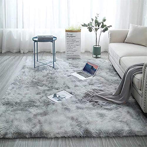 Klmzv Extra Large Fluffy Area Rug,Shag Rugs 7x10,Plush Rugs for Living Room,Fuzzy Rugs for Girls Boys Kids Bedroom,Shaggy Carpet for Dorm Room,Furry Floor Rug,Home Decor Rug,Soft Velvet Mat,Light Grey
