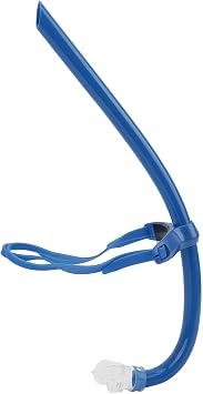 Diving Snorkel for Lap Swimming, Silicone Mouthpiece Adjustable Forehead Band Snorkeling Pool Open Water Training Adult Youth Swimmer Snorkle Center Mount One Way Purge Valve