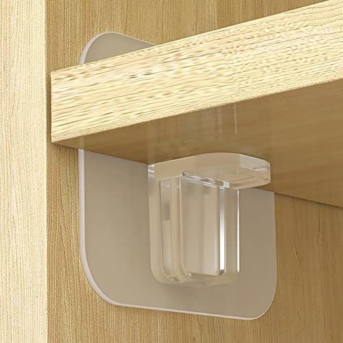 20 Pcs Adhesive Shelf Bracket, No Drill Shelf Support Pegs Adhesive Shelf Clips Cabinet Suitable for Kitchen Lockers, Wardrobes, Display Cabinets 2.75 * 2.75 Inchs (20pcs)