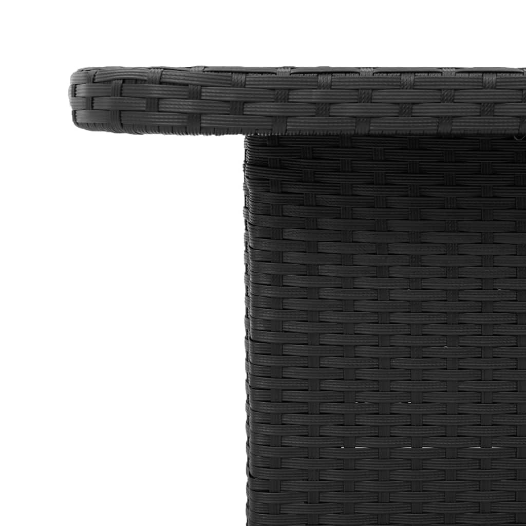 Table de jardin résine tressée et bois acacia 110x110x71cm noir