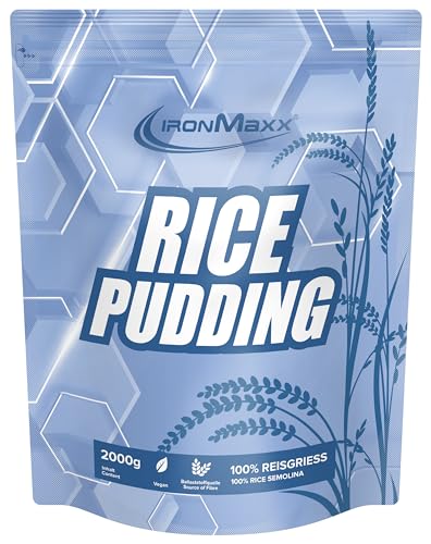 IronMaxx Rice Pudding – 2000g | Harina de arroz instantánea para preparar pudín de arroz | Vegano, bajo en grasa y azúcar, ideal como fuente rápida de energía