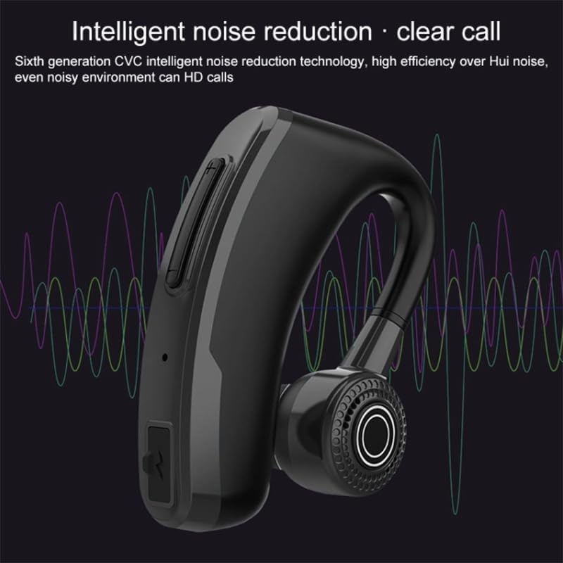 Wireless Bluetooth Earpiece Headphone with mic Wireless Earbud with Noise Cancelling Microphone with Charging Case Built-in Microphone for Driving Office Business,Blue