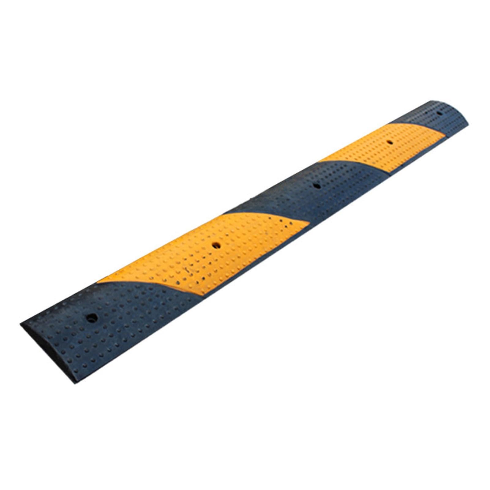 Rubber Speed Bumps For Road,Channel Modular Traffic Driveway Speed Bump Hump,For Garage Gravel Roads Asphalt Concrete，100X10X2Cm