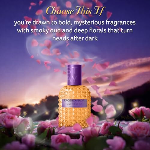 Image of FACES CANADA STAY Oud Till Dawn Eau de Parfum Mini for Women, 20ml | Long-Lasting Perfume with Oud, Rose & Amber | Bold Woody Scent| Gifts for Women | Premium Fragrance