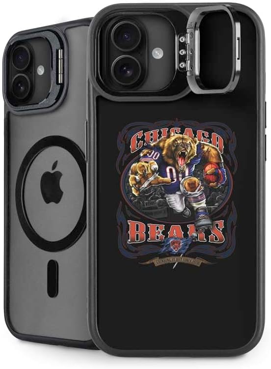 Skinit Kickstand Phone Case Compatible with iPhone 16 - Officially Licensed NFL Chicago Bears - Alternate Distressed Design