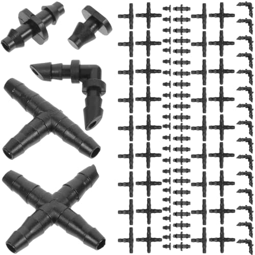 Happyyami 1 Juego conector de manguera automático manguera de jardín retráctil manguera de jardín extensible kit de ajuste de púas conectores de manguera de polivinilo Black