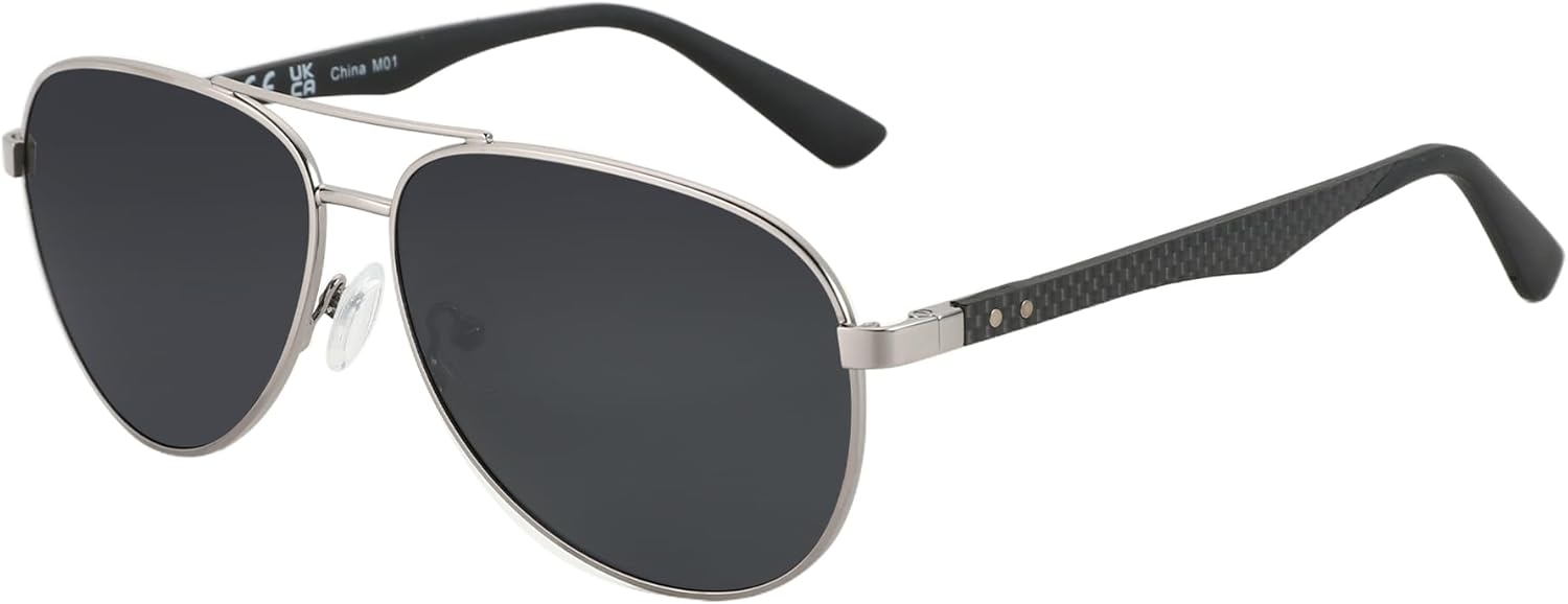 ZENOTTIC Polarized Aviator Sunglasses for Men Carbon Fiber Temple Pilot Sun Glasses with Mirrored Lens UV Protection - Image 3