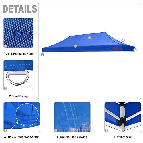 Image of MASTERCANOPY 10x20 Replacement Pop Up Canopy Top for Kingkong Frame Blue