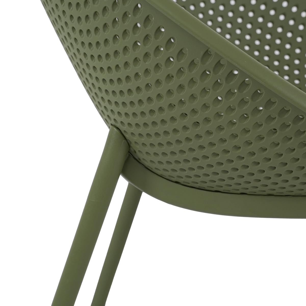 Poltrona da Esterno in Polietilene Design Ergonomico e Traforato Ideale per Giardino Terrazzo Balcone e Ambienti Moderni Interni o Esterni Verde