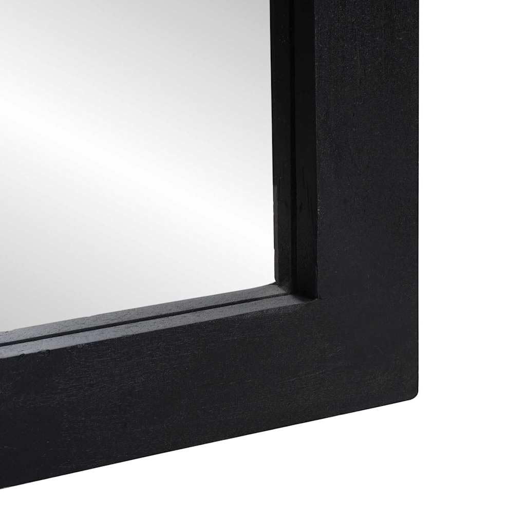 Rechteckiger Wandspiegel 70x50x2,5 cm Schwarz Silber | Mangoholzrahmen, Hochwertiges Glas, Modernes Design, Pflegeleicht mit Feuchttuch