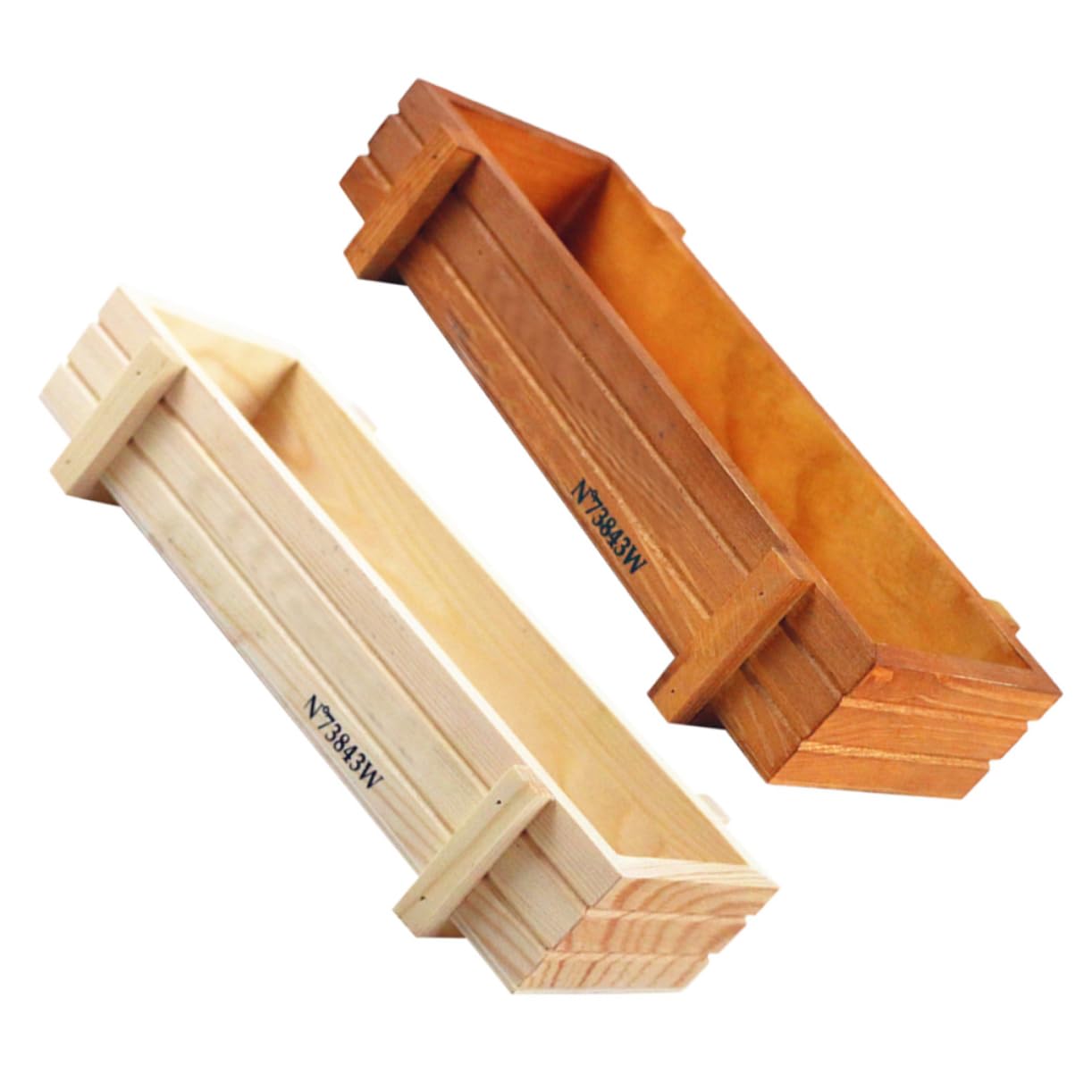 HYTROVE 2pcs Wooden Planter Boxes for Succulent Plants with Rectangular Shape Suitable for Windowsill and Table Display