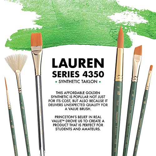 Princeton Artist Brush Co. Lauren Series 4350 - Short Handled Stroke Size 1 - Single Golden Synthetic Paintbrush For Watercolor And Acrylic Painting #TOP1