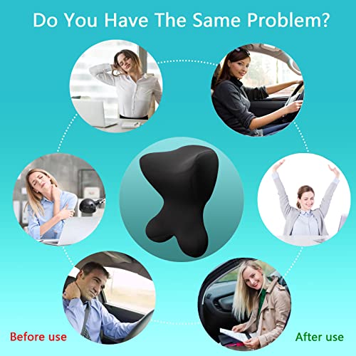Newsty Car Neck Pillow For Driving Seat Car Headrest Pillow/Gaming Chair Pillow With Adjustable Strap Removable Cover Ergonomic Design Neck Support Pillow For Car, Office Chair, Gaming Chair(Black) #TOP5
