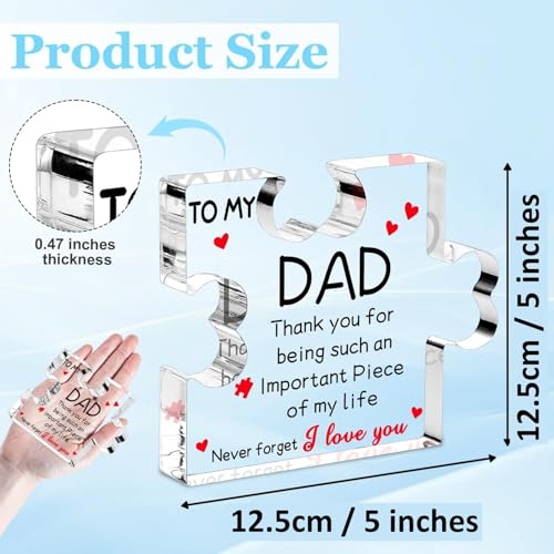 Image of Fathers Day Dad Gifts, Dad Birthday Gifts - Acrylic Plaque 5 x 5 x 0.5 inch, Valentines Christmas Father's Day Presents for Dad from Daughter Son