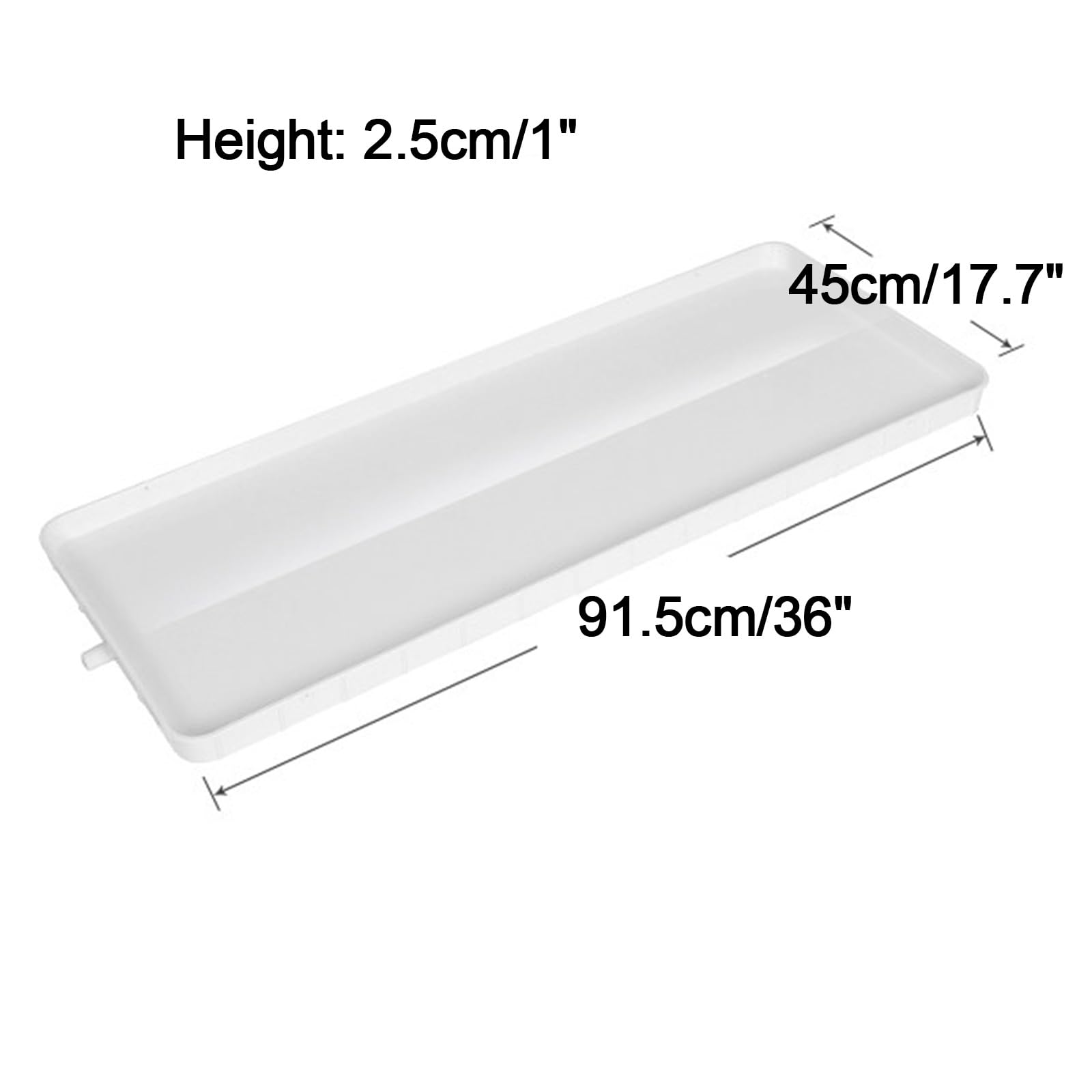 Bandeja de Condensados Universal, Bandeja Aire de Plástico con Tubo Desagüe | Bandeja Recogida Condensados Espesa en PP Blanco con Abrazadera para Aire Split de Pared(91.5x45x2.5cm/36x.17.7x1in)
