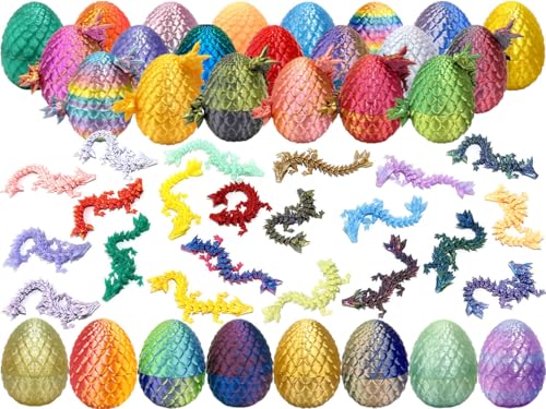 8 Pcs Random 3D Printed Dragon Eggs with Dragon Inside,Mystery Easter Egg Set Articulated...