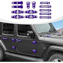 RAZPOY JL 17PCS Exterior Trim Kit, Door Handle Covers & Engine Hood Hinge Trim & Spare Tire Bracket Trim Compatible with Jeep Wrangler JL 4-Door 2018-2023, Purple