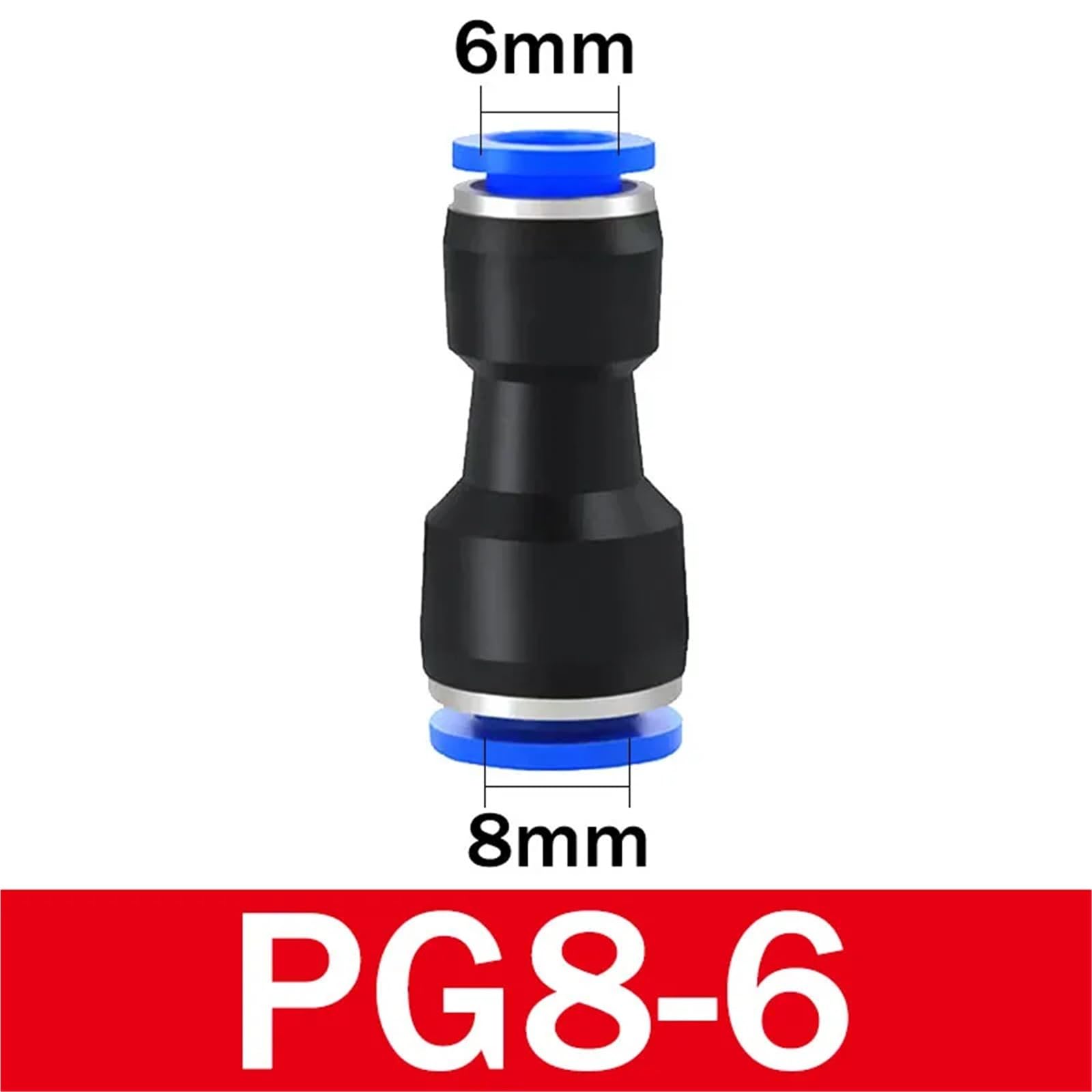 Raccords pneumatiques connecteur en plastique PU 4mm 6mm 8mm 10mm, Tube de tuyau d'eau droit à connexion rapide, 500 pièces(PG 8-6)