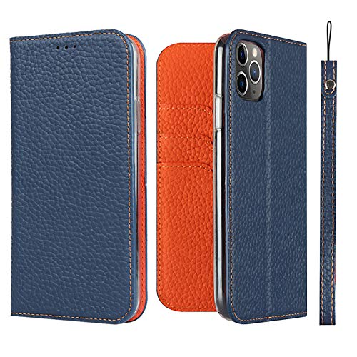 Étui portefeuille iPhone 11 Pro Max anti-piratage RFID bleu