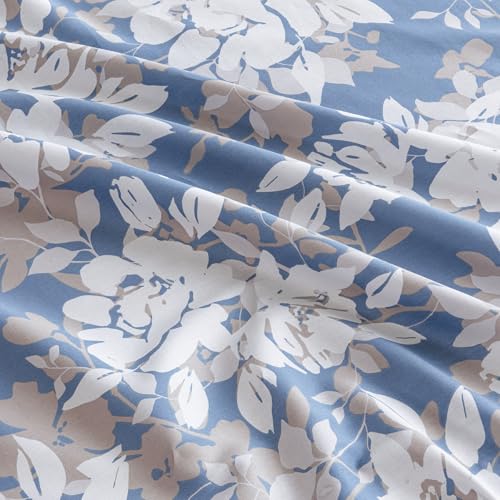 Image of HOMEMONDE Single Size Bedsheet | Cotton Flat Sheet with One Pillow Cover Soft Floral Bedsheet for Single Bed (60 x 90 Inches / 152 x 229 cm, Blossom Haze) | Perfect for Home Decor & Gifting