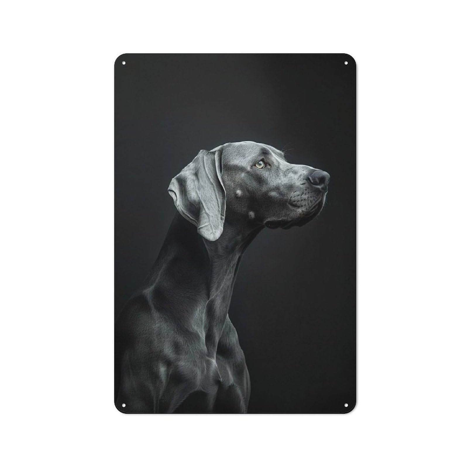Junmoney Style-16 Weimaraner Portrait Rustic Metal Sign 30X20cm For Dining Room Or Kitchen, Metal Sign Decor For Kitchens And Dining Spaces