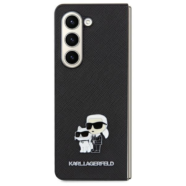 CG Mobile Karl Lagerfeld KLHCSA35SAKCNPK Coque Rigide pour A35 A356 Noir Saffiano Karl & Choupette Pin