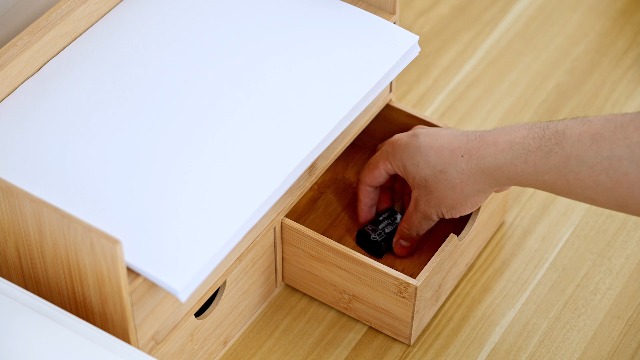 3 Drawer Desktop Storage Bamboo Desk Organizer With 3 Drawers - Desktop ...